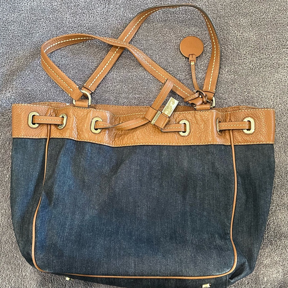 Michael Kors Tan and denim Tote Bag